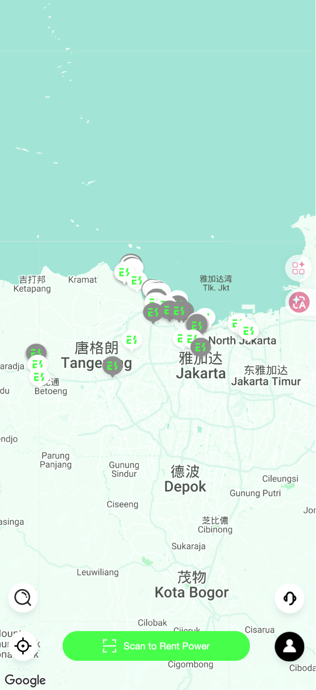 Indonesia H5 map showing station cluster around Jakarta and Tangerang