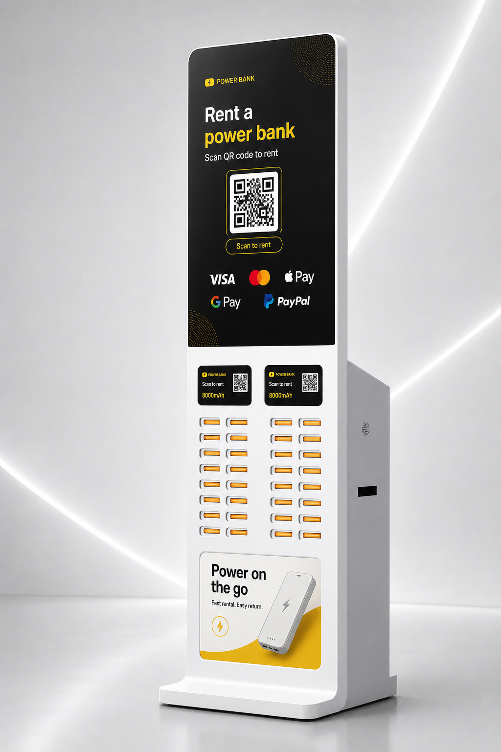 Large shared power bank station option for high traffic venues