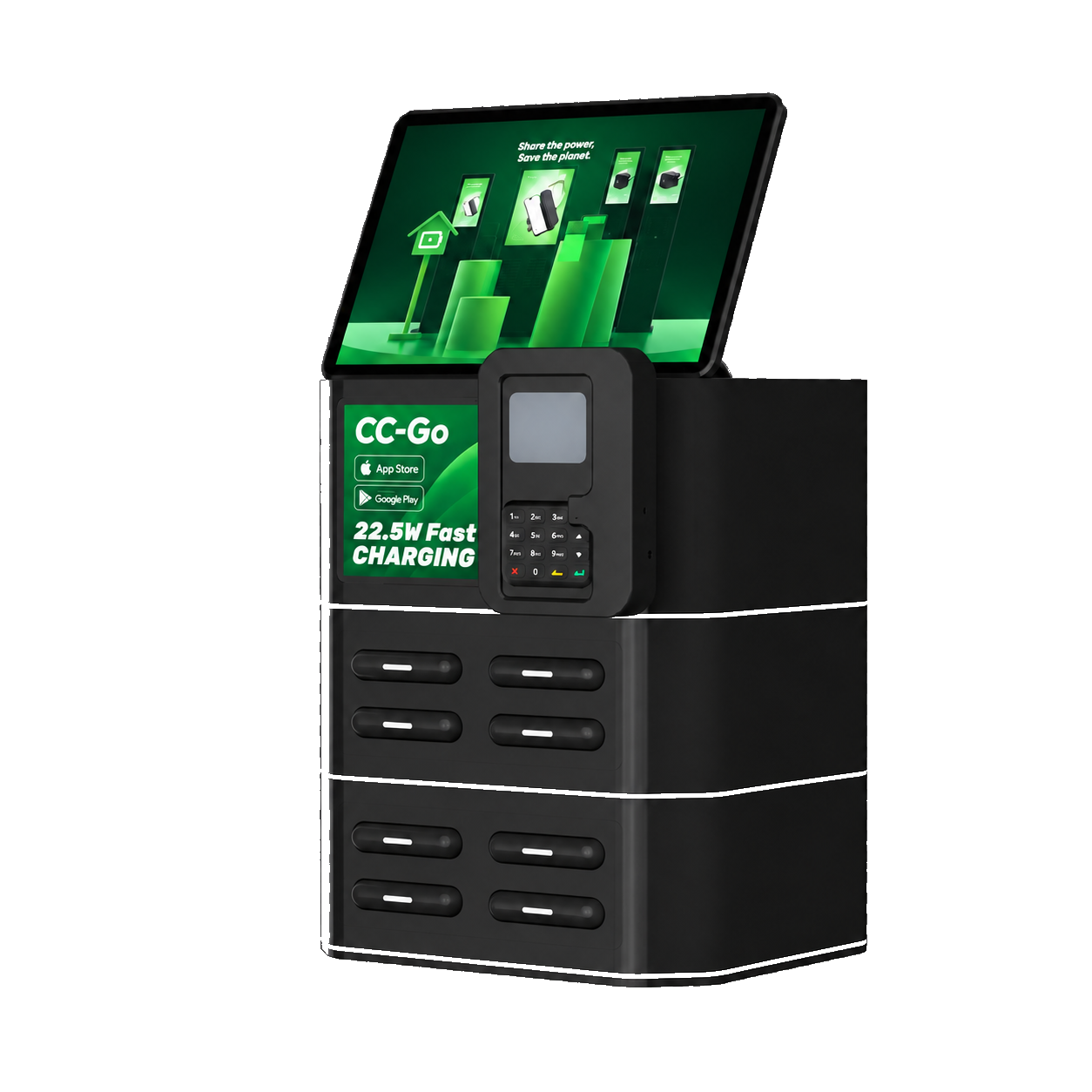 8-slot CoreCharge Go POS shared power bank rental station